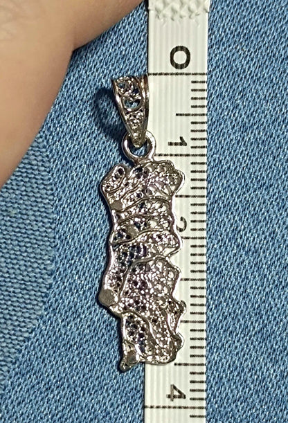 Sterling Silver Handmade Filigree Portugal Map Pendant