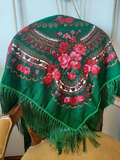 Portuguese Folclore Scarf, Red Tradicional Minho Shawl, Regional Folklore Clothes