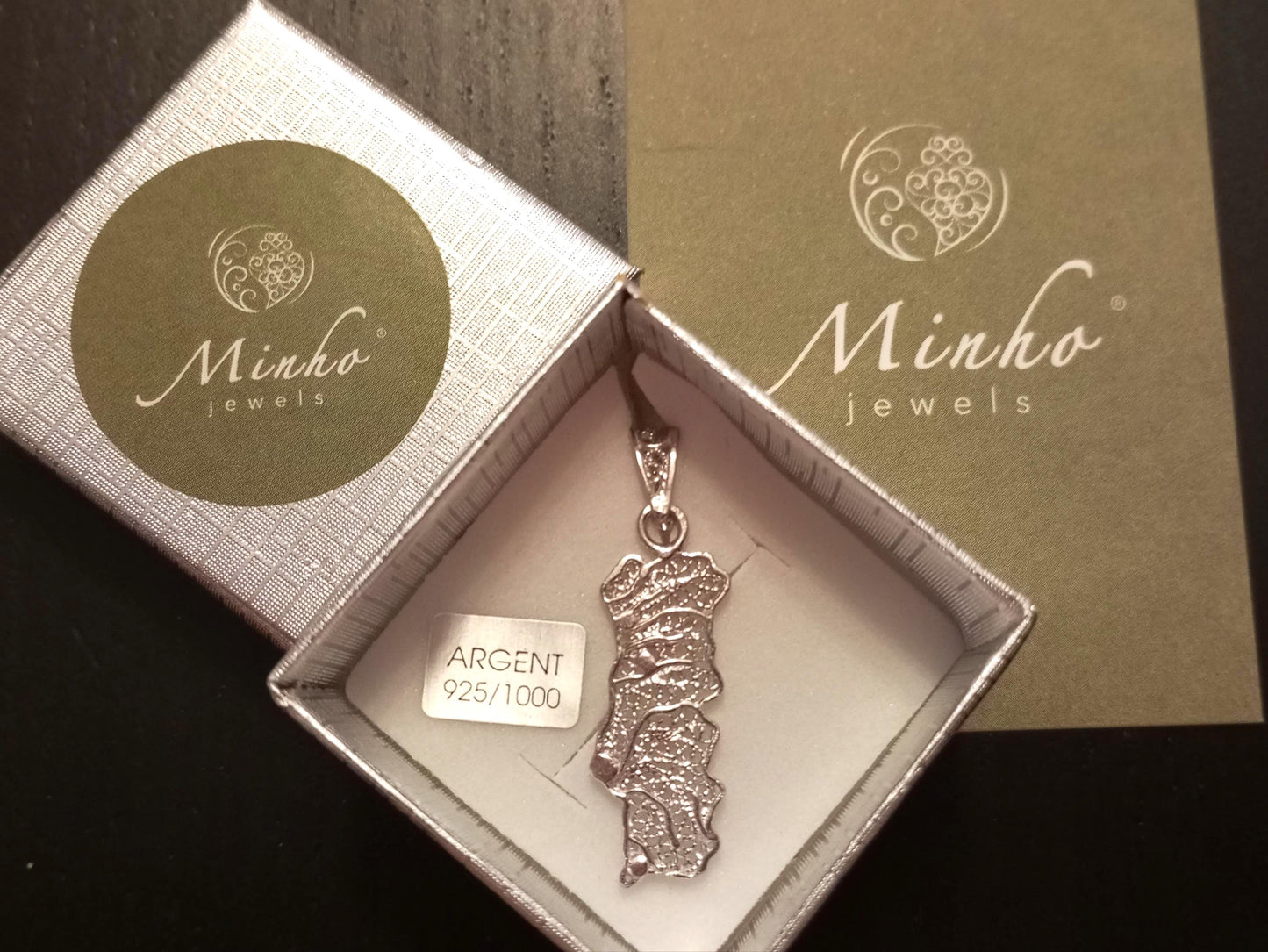 Sterling Silver Handmade Filigree Portugal Map Pendant