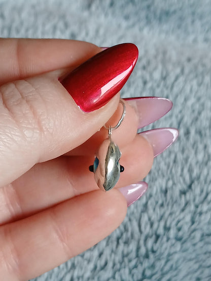 Turkish Eye Sterling Silver Pendant 925 Murano Glass Style