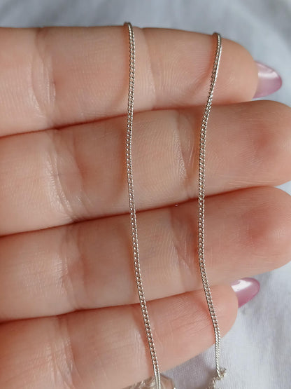 Sterling Silver Scapular Necklace  Holy Mary and Jesus Christ medals, Curb Chain