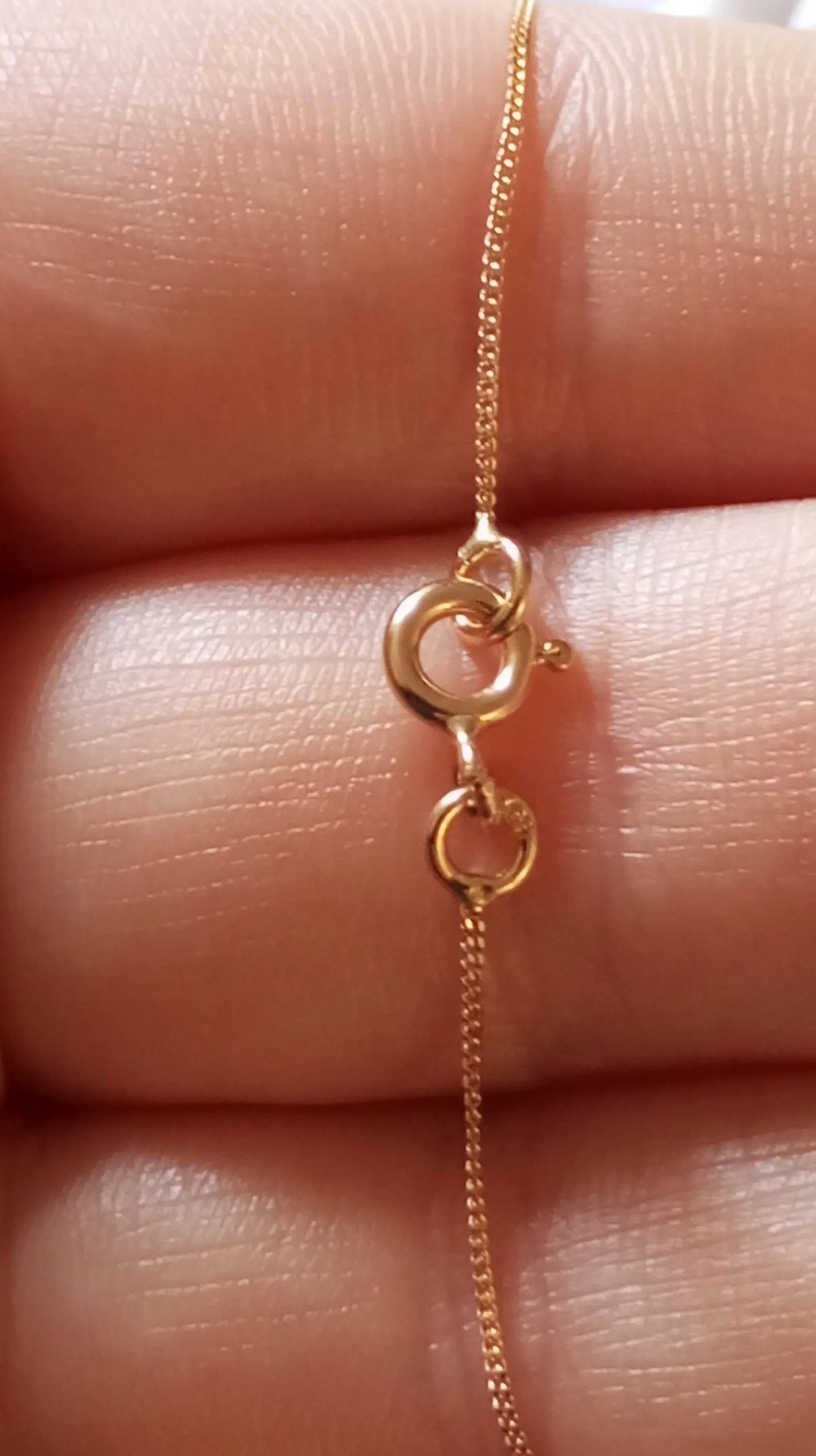 19K Solid Gold Curb Mesh Necklace