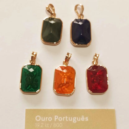 Portuguese Solid Gold Horoscope Pendant, Zodiac Medallion