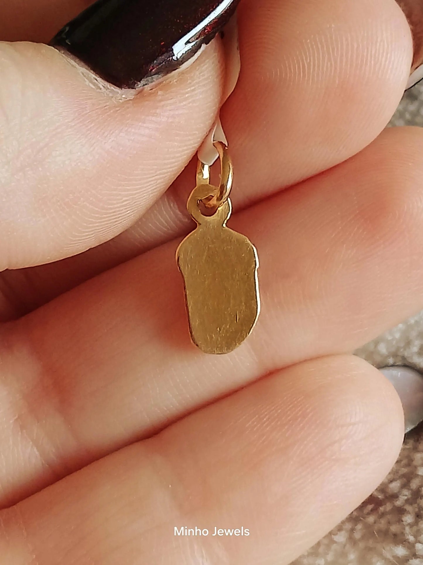 19Kt Gold Jesus Pendant - Religious Christ Medallion Charm