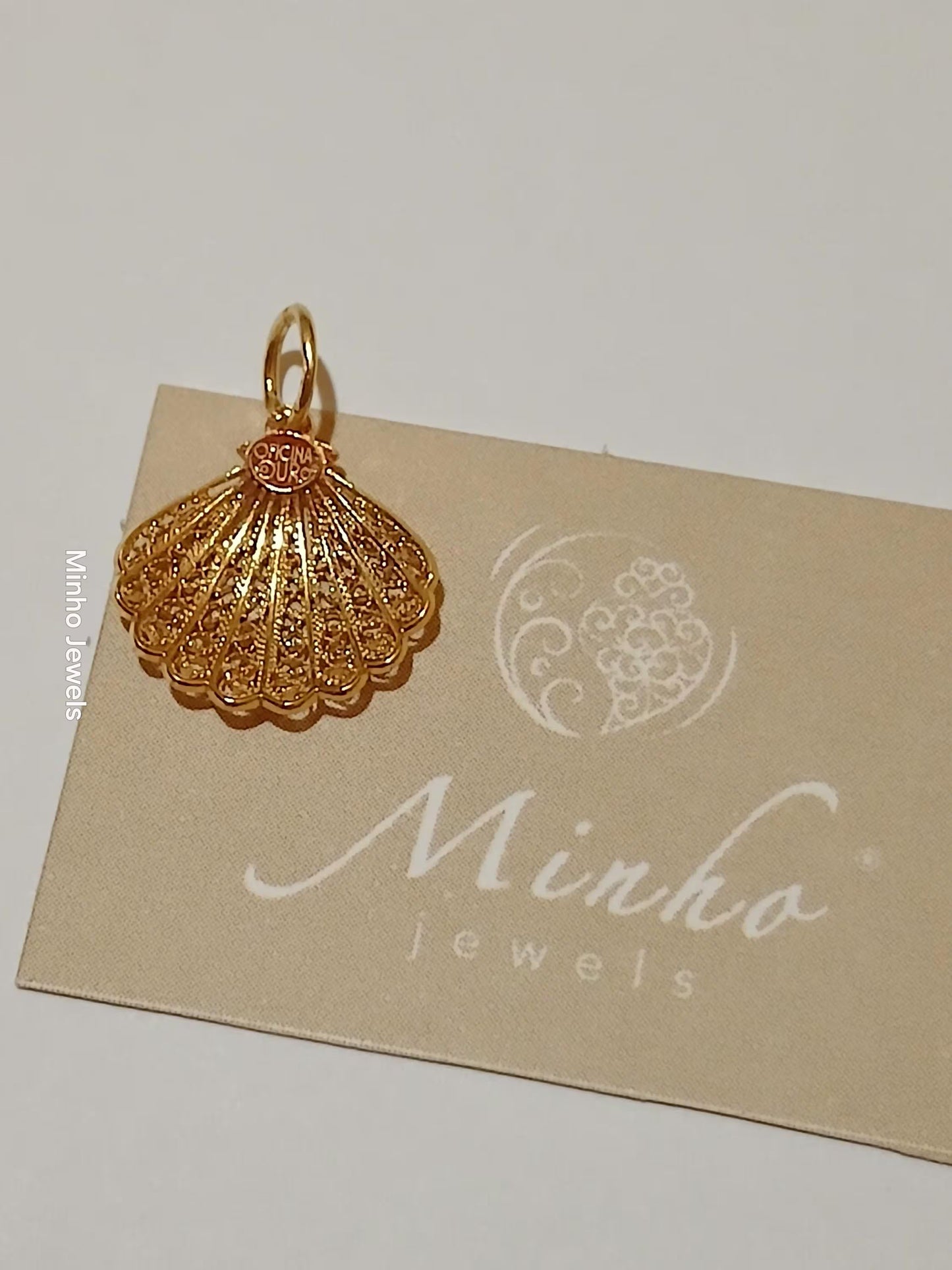 Portuguese Filigree Santiago de Compostella Shell Gold-Vermeil Pendant
