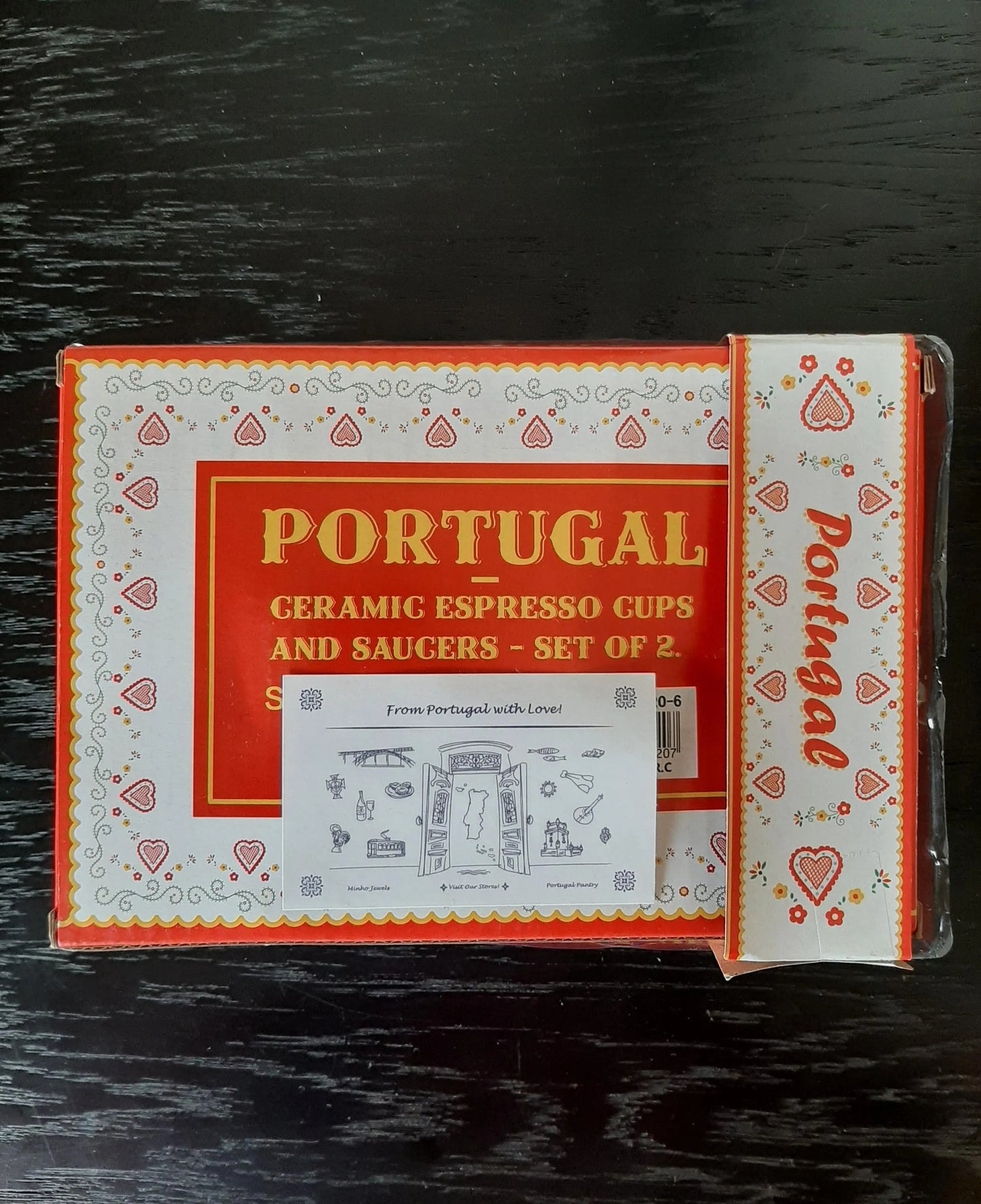 Portuguese Espresso Coffee Cups & Saucers Traditional Ceramic Gift Set