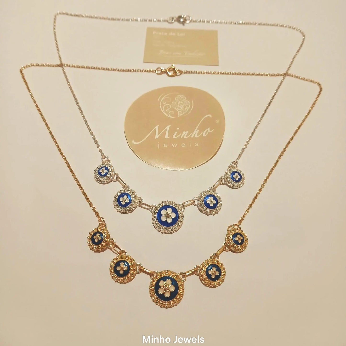 Portuguese Traditional Filigree 5 Caramujos Gold-Vermeil Necklace