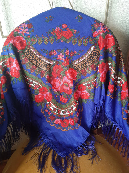 Portuguese Folclore Scarf, Red Tradicional Minho Shawl, Regional Folklore Clothes