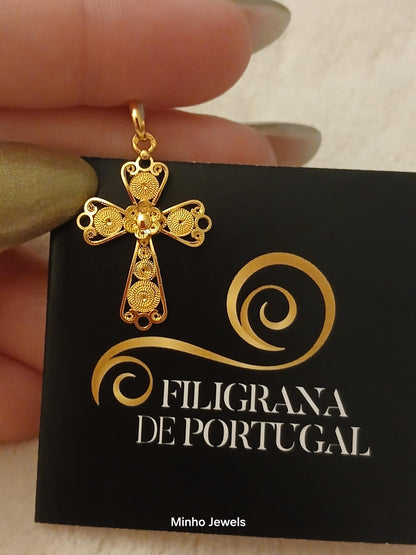 19Kt Gold Certified Filigree Handmade Cross Pendant