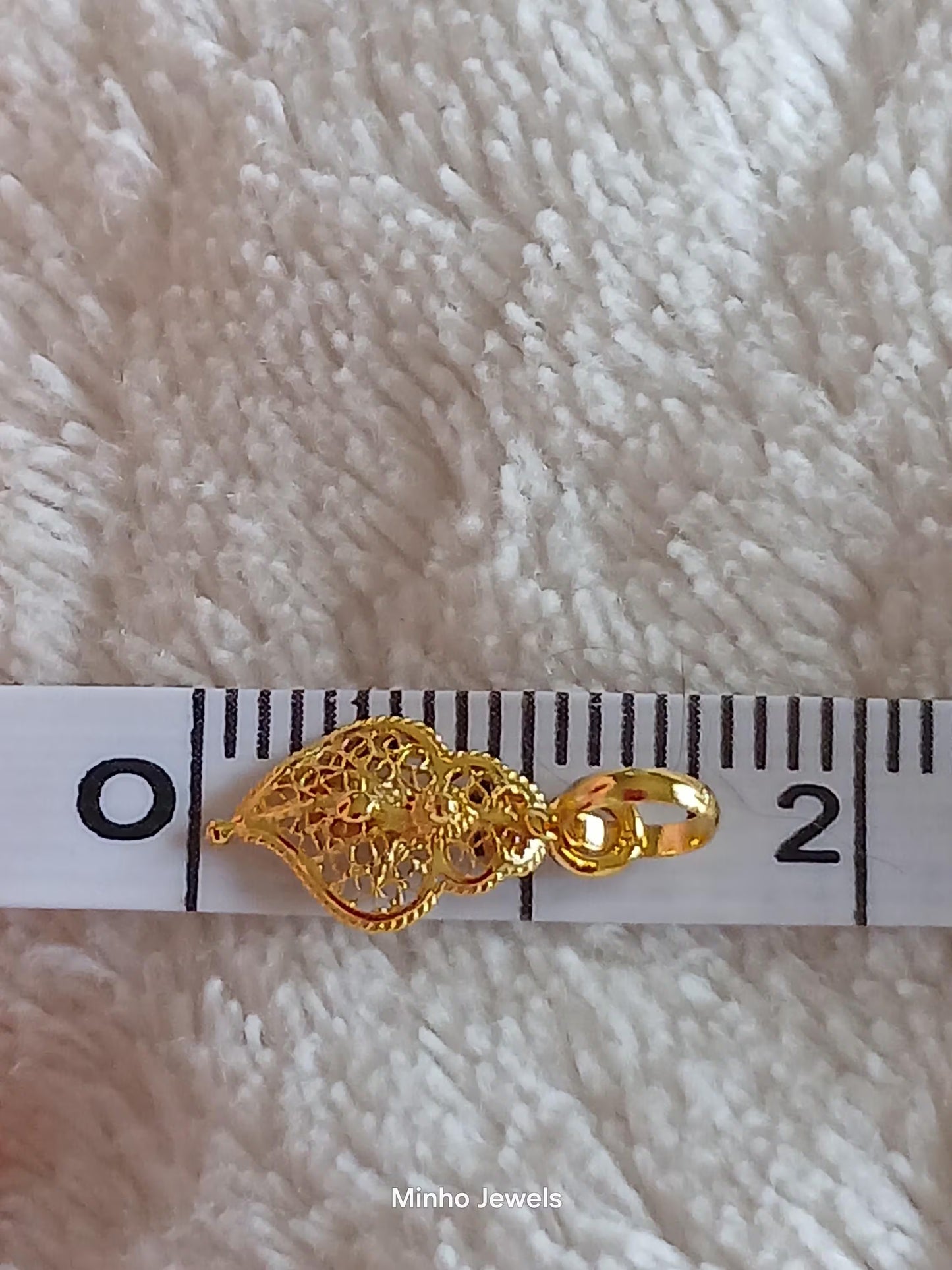 19Kt Gold Mini Heart of Viana Certified Handmade Filigree Pendant
