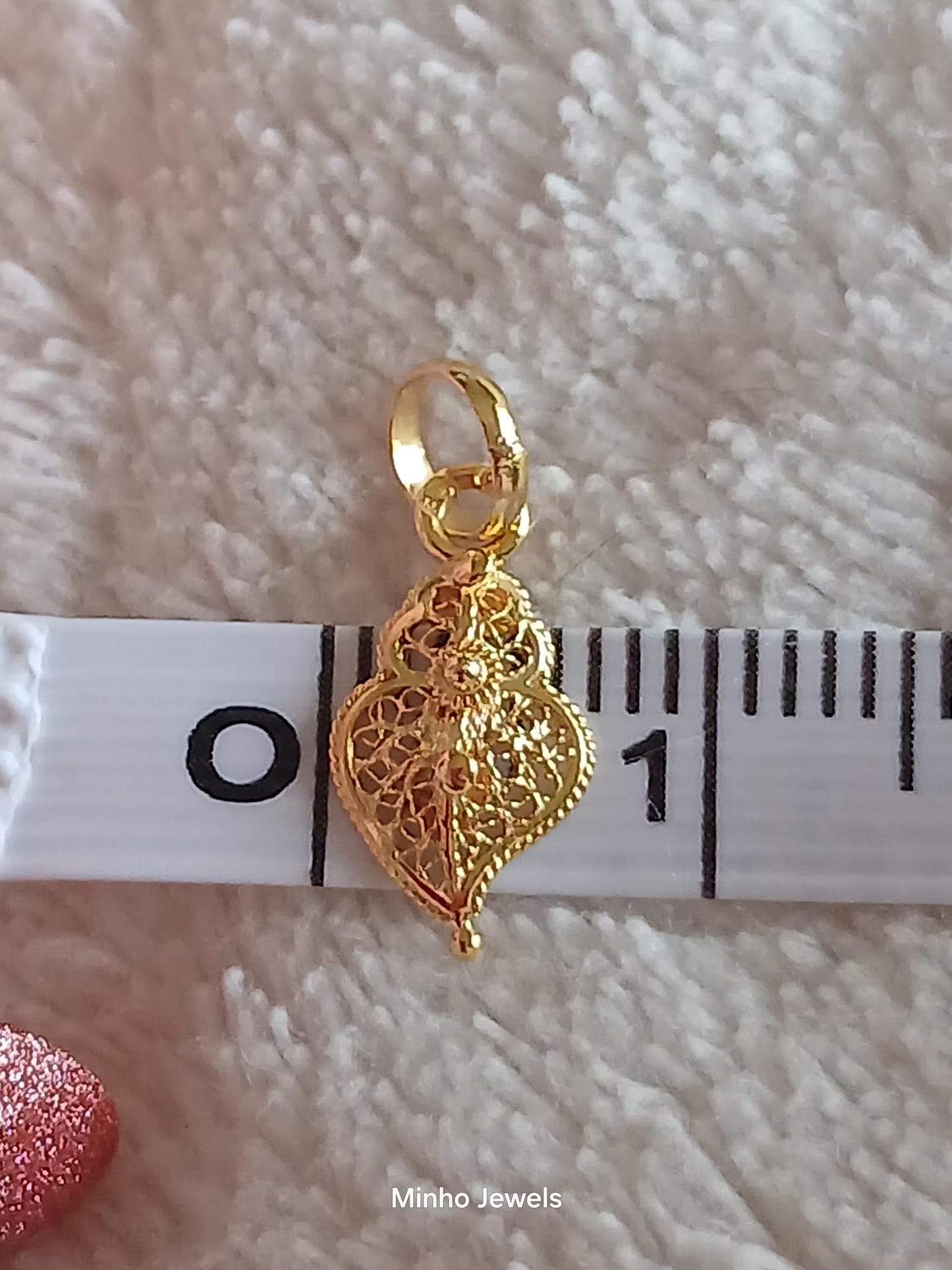 19Kt Gold Mini Heart of Viana Certified Handmade Filigree Pendant