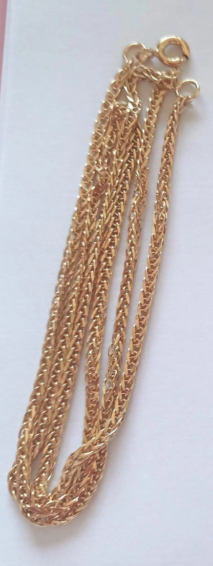 19Kt Solid Gold Wheat Mesh Necklace