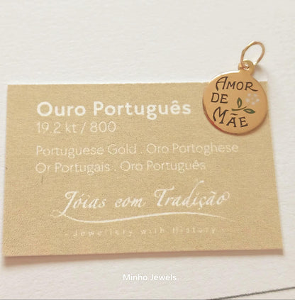 19.2Kt Solid Gold Pendant Mother's Love Traditional Portuguese Memory Celebration Pendant Gift
