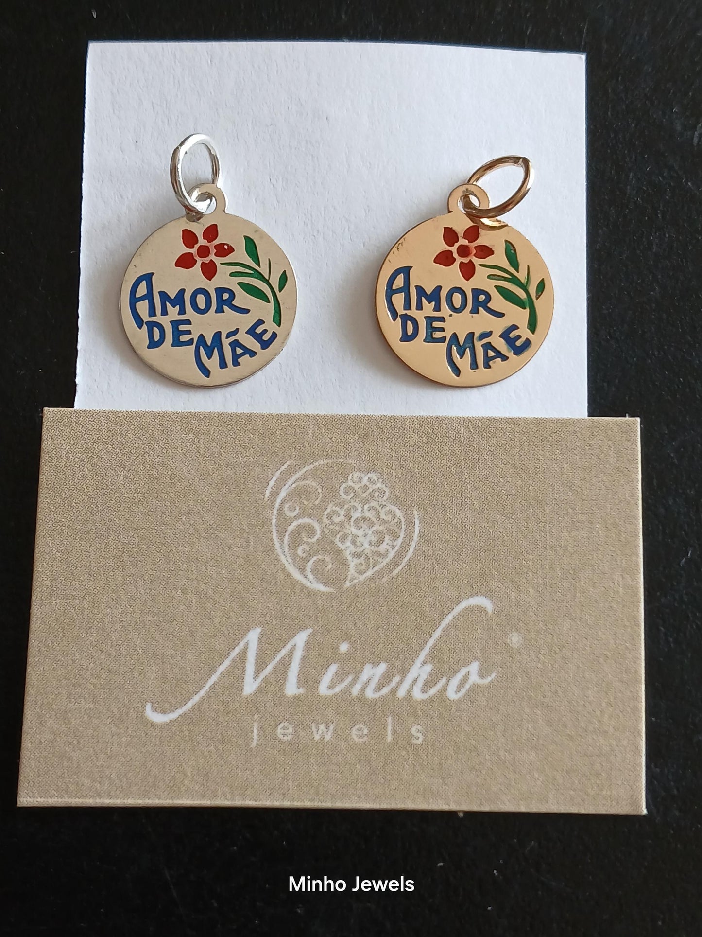 Sterling Silver Gold-Vermeil Pendant Mother's Love Traditional Portuguese Memory Celebration Pendant Gift
