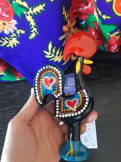 Portuguese Rooster Napkin Holder, Hand Painted Metal Barcelos Rooster Napkin Stand