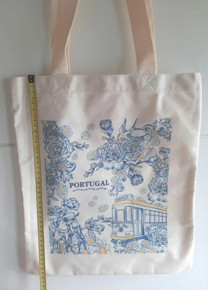 Portugal Cotton Tote Bag, Portuguese Souvenir Eco-Friendly Bag