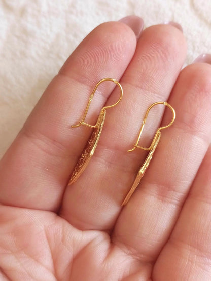 Gold-Vermeil Filigree Handpainted Enamel Tile Inspired Earrings