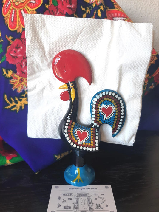 Portuguese Rooster Napkin Holder, Hand Painted Metal Barcelos Rooster Napkin Stand