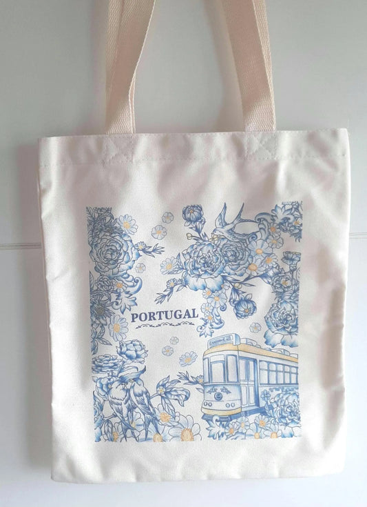 Portugal Cotton Tote Bag, Portuguese Souvenir Eco-Friendly Bag