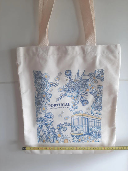 Portugal Cotton Tote Bag, Portuguese Souvenir Eco-Friendly Bag