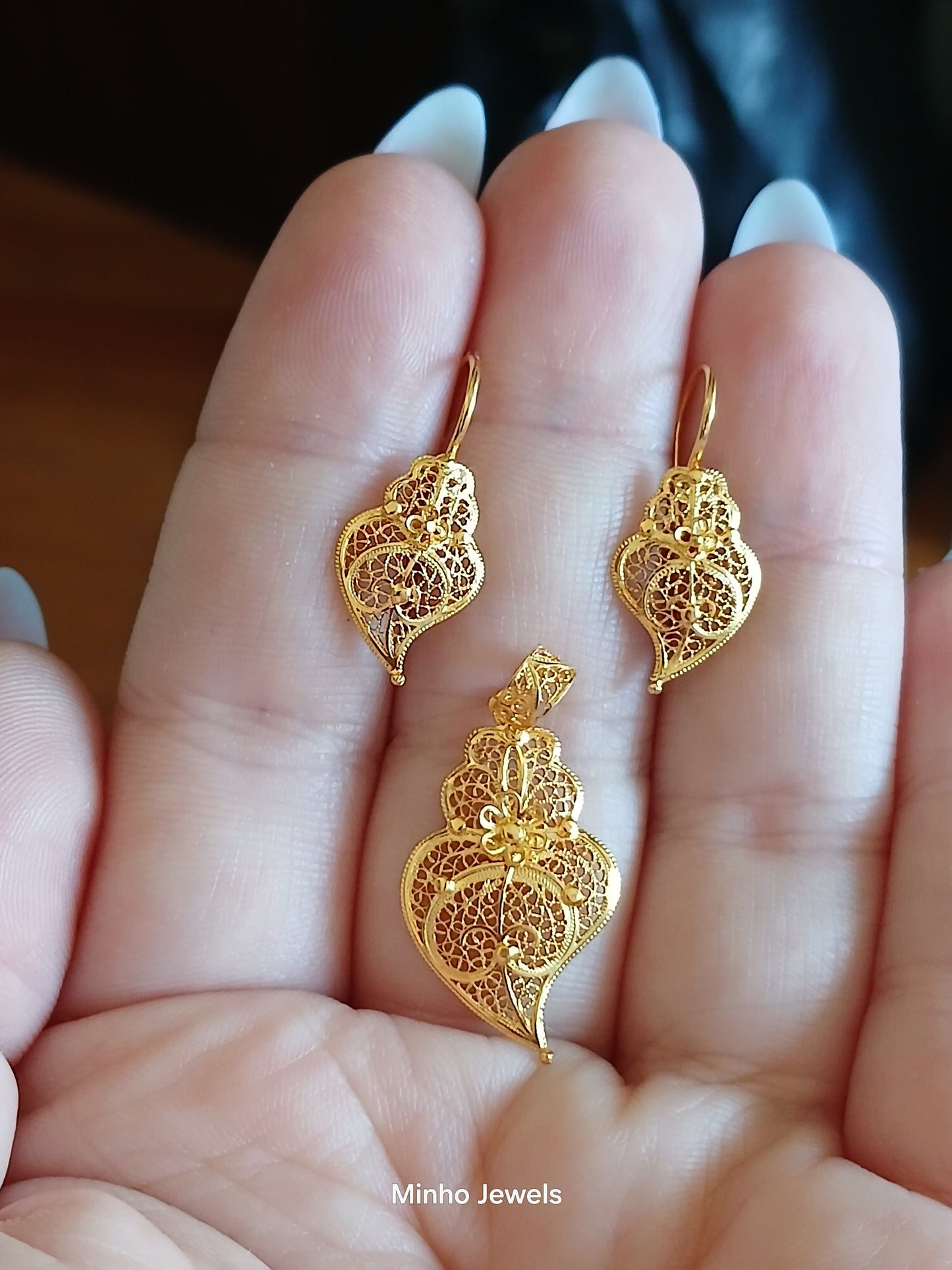 Heart of Viana Portuguese Filigree 19.2Kt Gold Set