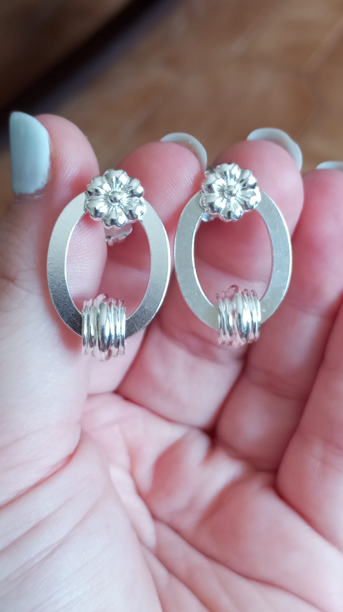 Vintage Goldplated Silver Barroque Stud Earrings, Antique Style Oval Earring