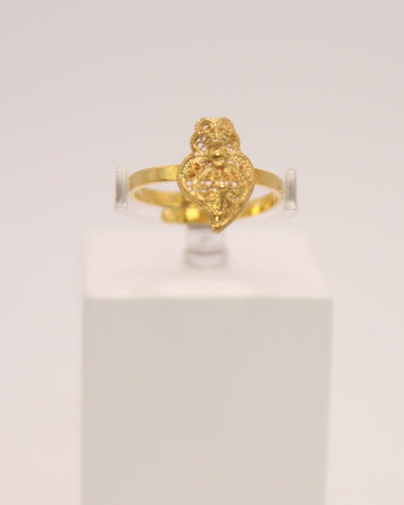Portuguese Filigree Heart of Viana  Gold-Vermeil Ring