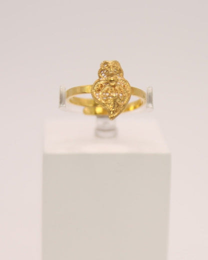 Portuguese Filigree Heart of Viana  Gold-Vermeil Ring