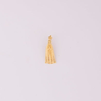 19.2Kt Gold Virgin Mary of Fatima Handmade Filigree Pendant, Religious Charm