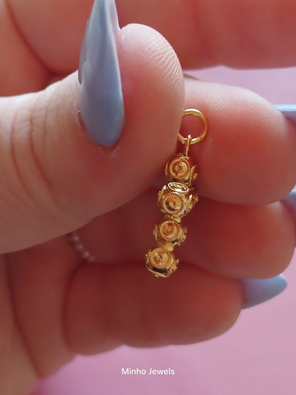 19Kt Gold Filigree Beads of Viana Cross Pendant