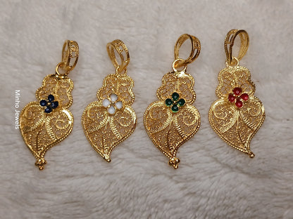 Portuguese Filigree Heart of Viana Gold-Vermeil Pendant