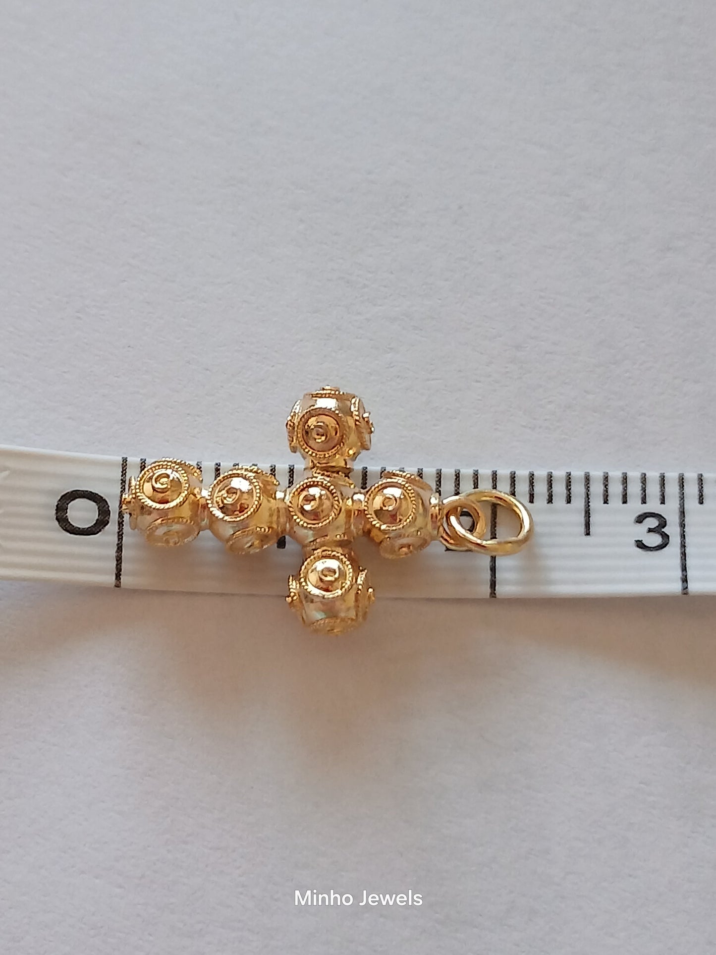 19Kt Gold Filigree Beads of Viana Cross Pendant