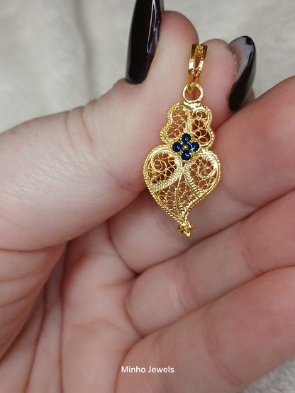 Portuguese Filigree Heart of Viana Gold-Vermeil Pendant